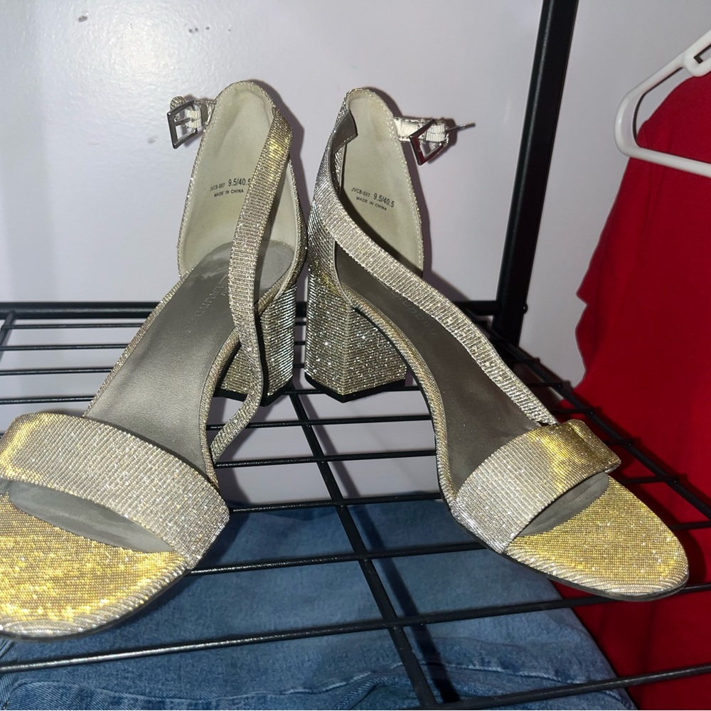 Elegant Silver Strappy Heels